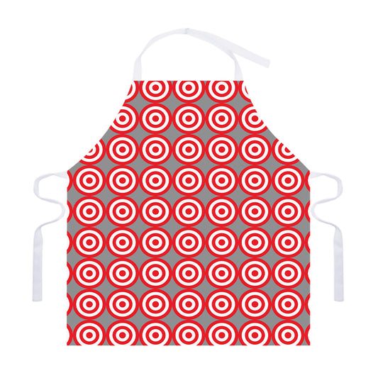 Red And White Bullseye Target Print Adjustable Apron