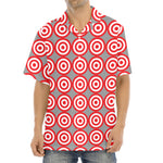 Red And White Bullseye Target Print Aloha Shirt