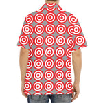 Red And White Bullseye Target Print Aloha Shirt