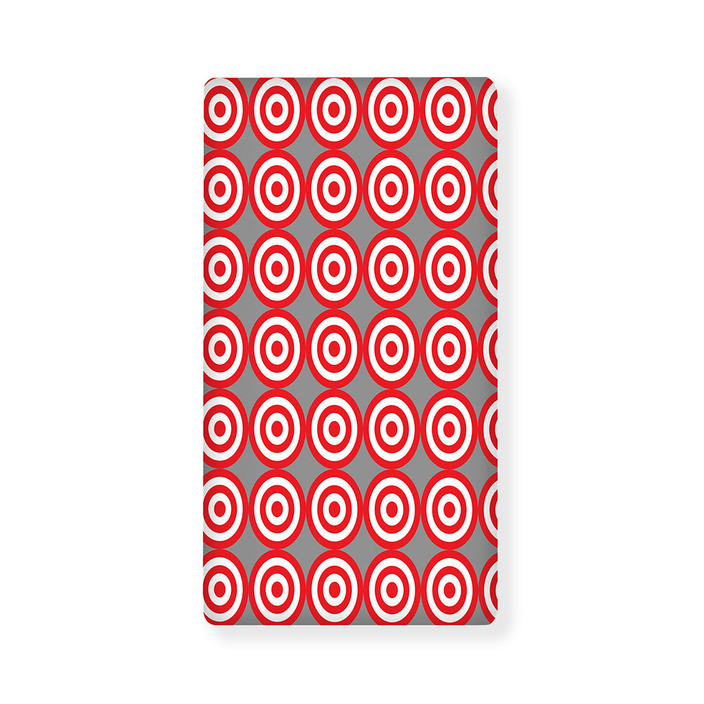Red And White Bullseye Target Print Baby Crib Sheet