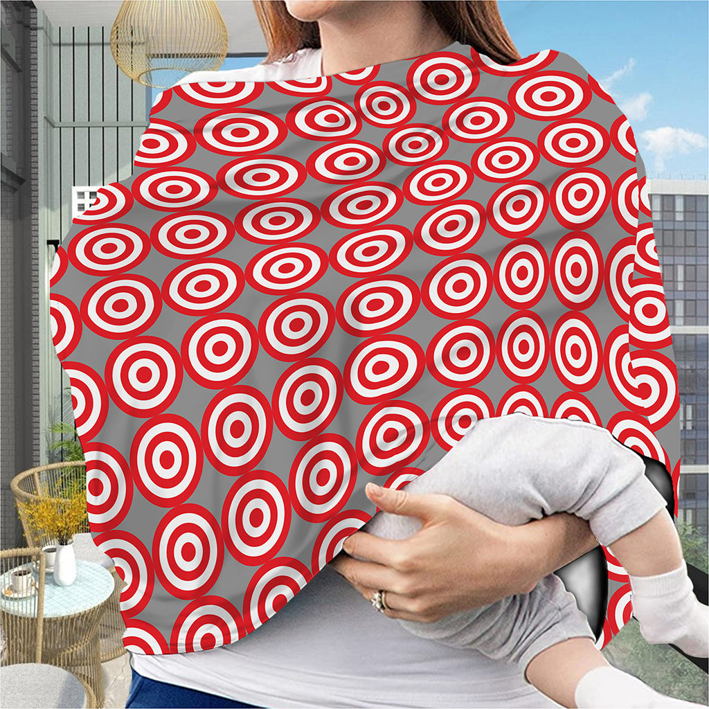 Red And White Bullseye Target Print Baby Seat Cover