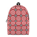 Red And White Bullseye Target Print School Backpack