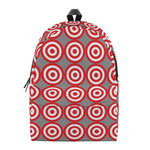 Red And White Bullseye Target Print Backpack