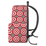 Red And White Bullseye Target Print Backpack