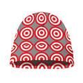 Red And White Bullseye Target Print Beanie