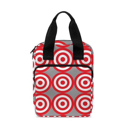 Red And White Bullseye Target Print Bible Tote Bag