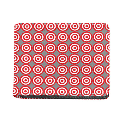 Red And White Bullseye Target Print Bifold Wallet