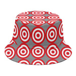 Red And White Bullseye Target Print Bucket Hat