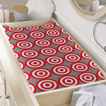 Red And White Bullseye Target Print Changing Pad Cover