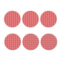 Red And White Bullseye Target Print Coaster Set