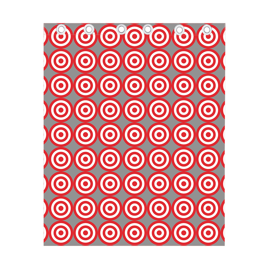 Red And White Bullseye Target Print Curtain