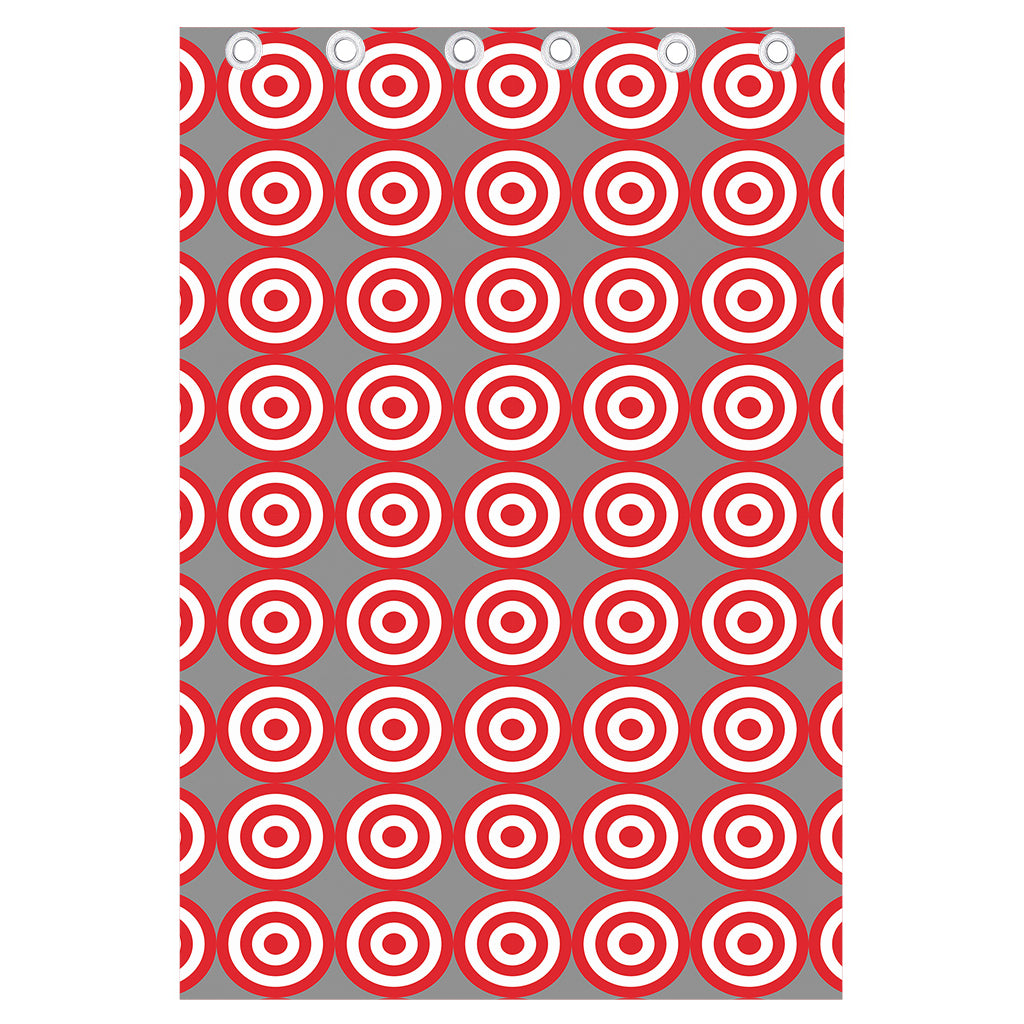 Red And White Bullseye Target Print Curtain