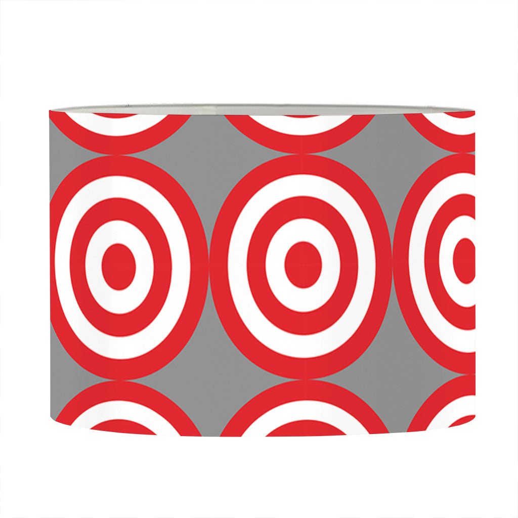 Red And White Bullseye Target Print Drum Lamp Shade