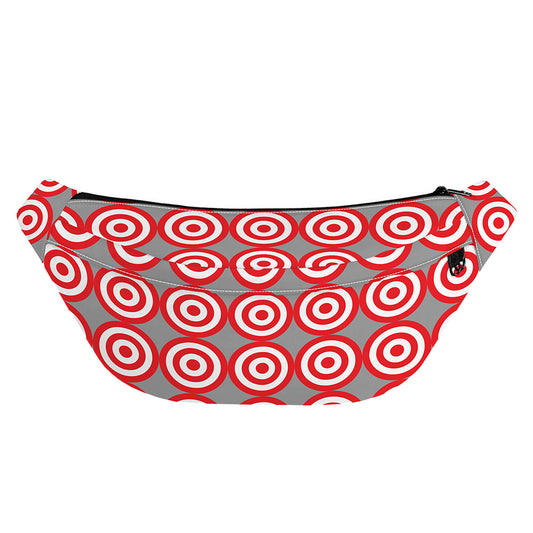 Red And White Bullseye Target Print Fanny Pack
