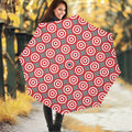 Red And White Bullseye Target Print Foldable Umbrella