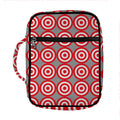 Red And White Bullseye Target Print Front Pocket Bible Bag