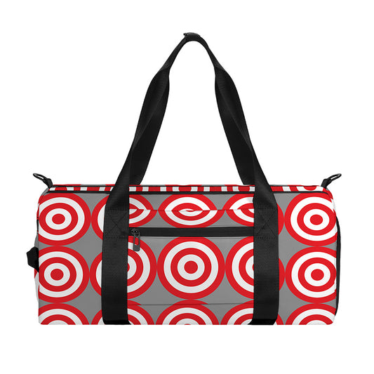 Red And White Bullseye Target Print Gym Bag