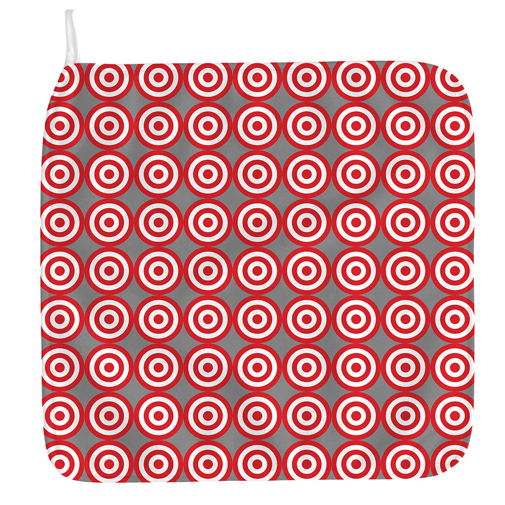 Red And White Bullseye Target Print Hand Towel