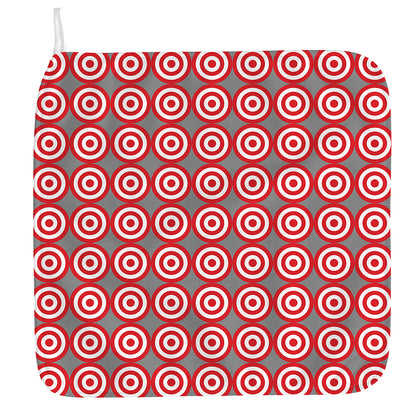 Red And White Bullseye Target Print Hand Towel