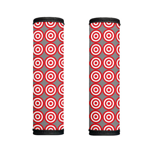Red And White Bullseye Target Print Handle Covers