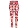 Red And White Bullseye Target Print High-Waisted Pocket Leggings