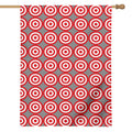 Red And White Bullseye Target Print House Flag