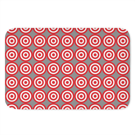 Red And White Bullseye Target Print Indoor Door Mat
