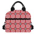 Red And White Bullseye Target Print Insulated Lunch Bag