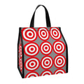 Red And White Bullseye Target Print Insulated Lunch Tote