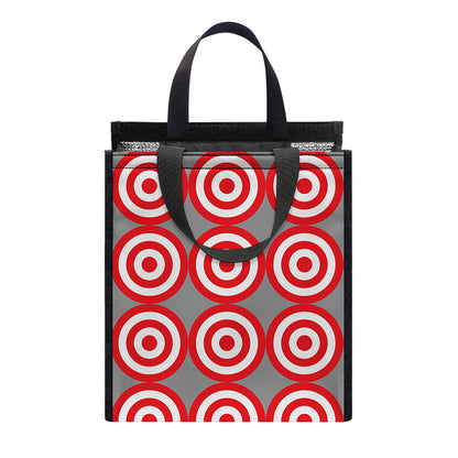 Red And White Bullseye Target Print Insulated Lunch Tote