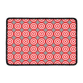 Red And White Bullseye Target Print Kitchen Mat