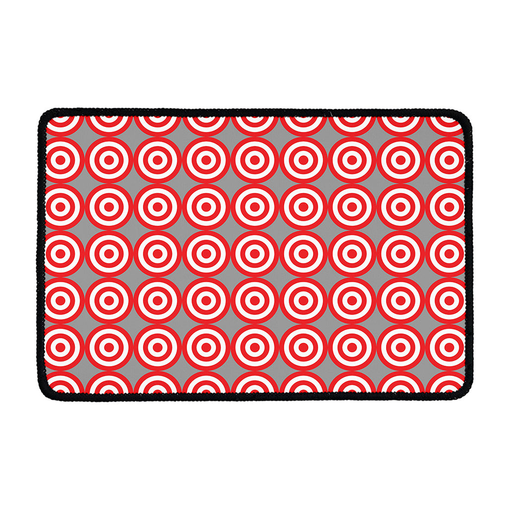 Red And White Bullseye Target Print Kitchen Mat