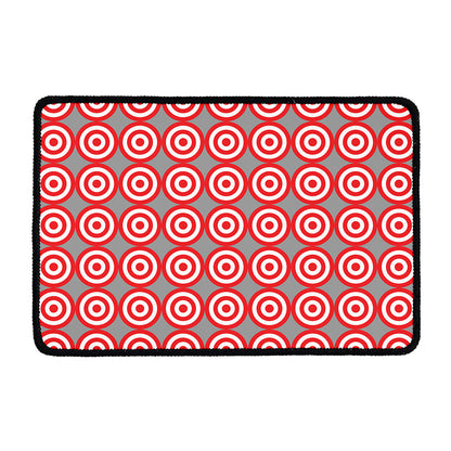 Red And White Bullseye Target Print Kitchen Mat