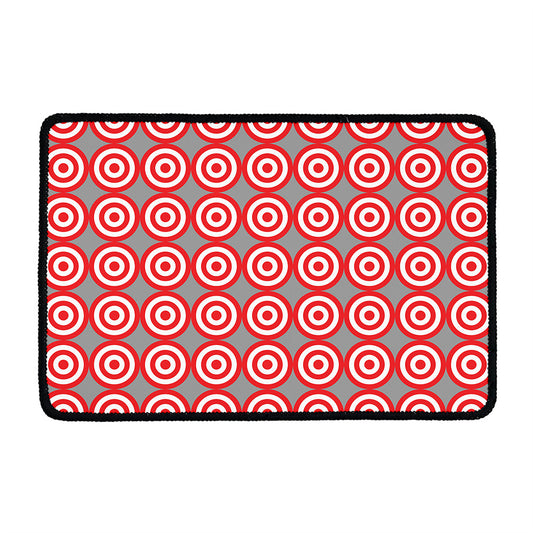 Red And White Bullseye Target Print Kitchen Mat