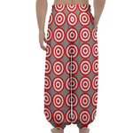 Red And White Bullseye Target Print Lantern Pants