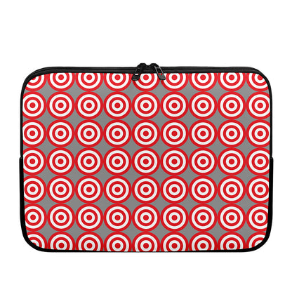 Red And White Bullseye Target Print Laptop Sleeve