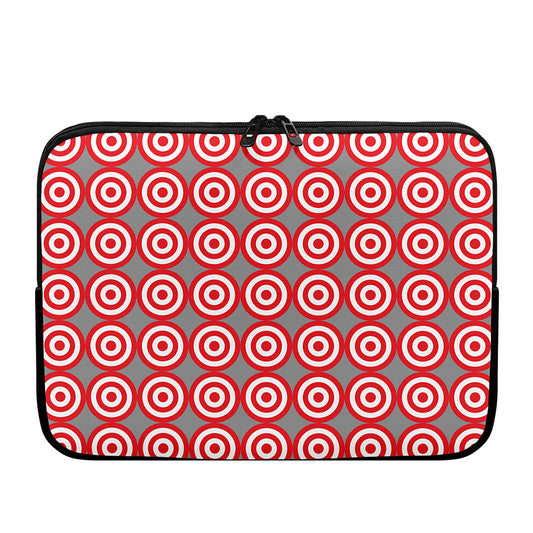 Red And White Bullseye Target Print Laptop Sleeve
