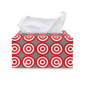 Red And White Bullseye Target Print Leather Tissue Box Cover