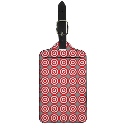 Red And White Bullseye Target Print Luggage Tag