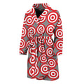 Red And White Bullseye Target Print Men's Bathrobe