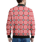 Red And White Bullseye Target Print Men's Bomber Jacket