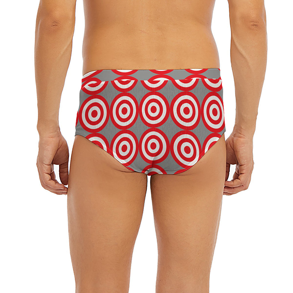 Red And White Bullseye Target Print Men's Briefs