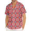 Red And White Bullseye Target Print Men's Deep V-Neck Shirt