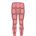 Red And White Bullseye Target Print Men's Leggings