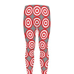 Red And White Bullseye Target Print Men's leggings