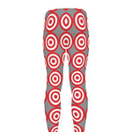 Red And White Bullseye Target Print Men's leggings