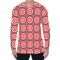 Red And White Bullseye Target Print Men's Long Sleeve T-Shirt