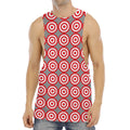 Red And White Bullseye Target Print Men's Muscle Tank Top