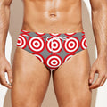 Red And White Bullseye Target Print Men's Swim Briefs