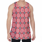 Red And White Bullseye Target Print Men's Velvet Tank Top